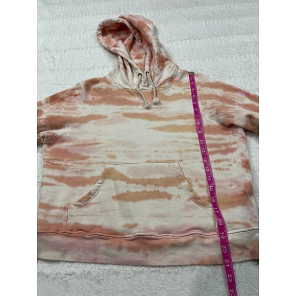 Mother The Square Tie Dye Hoodie Small Pink Orange Peach Sweatshirt Long Sleeve - Picture 6 of 6